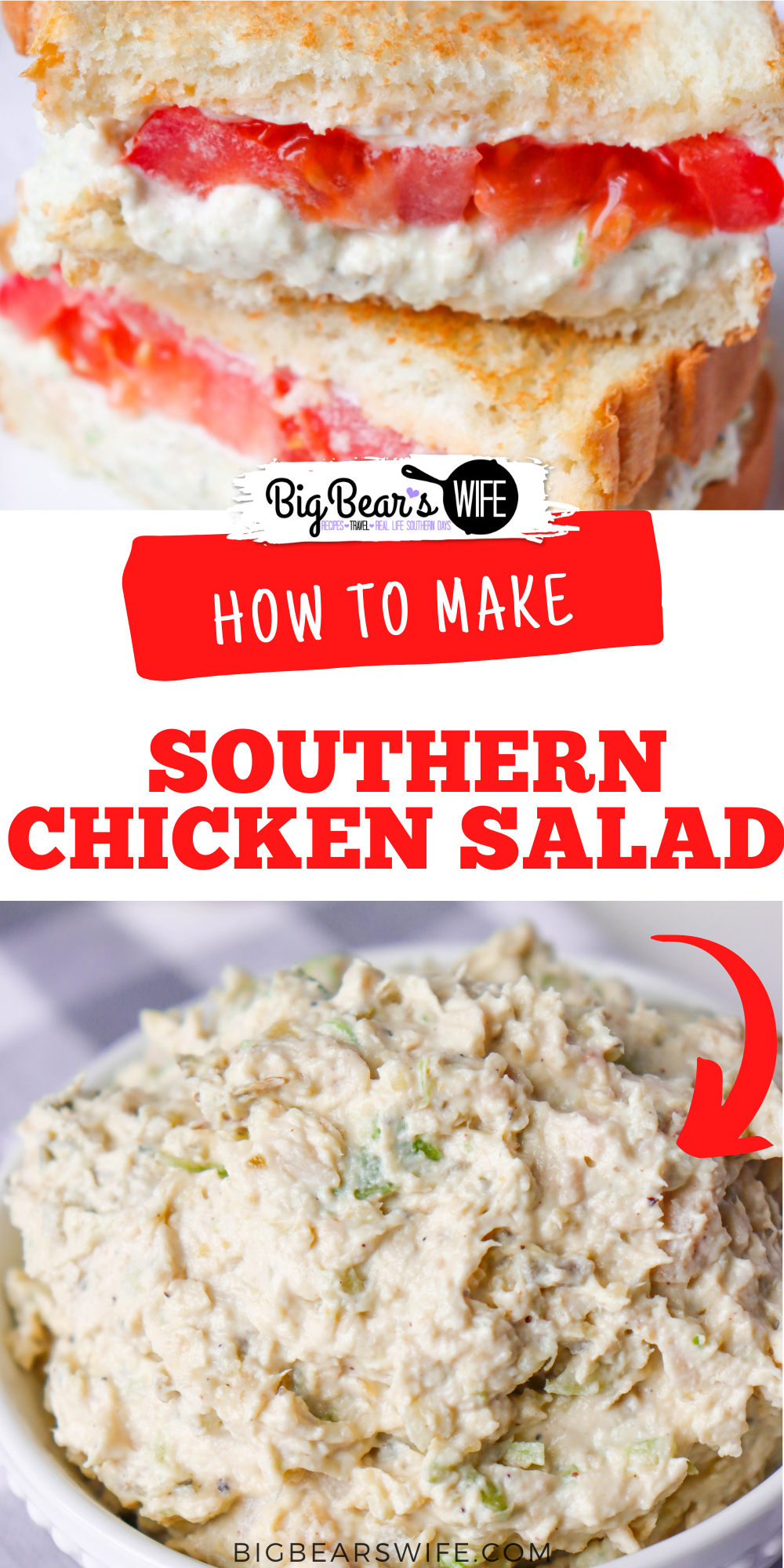 This Southern Chicken Salad Recipe is great for Chicken Salad Sandwiches or as a spread for crackers. My Southern Chicken Salad Recipe is my copycat version of the famous Midtown Market Chicken Salad!  via @bigbearswife