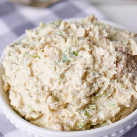 SOUTHERN CHICKEN SALAD in white bowl