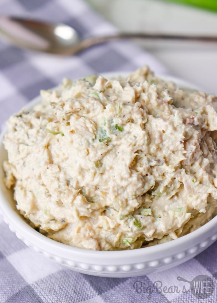 SOUTHERN CHICKEN SALAD in white bowl