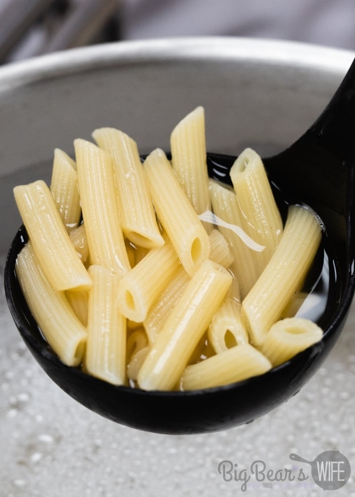 cooked penne pasta