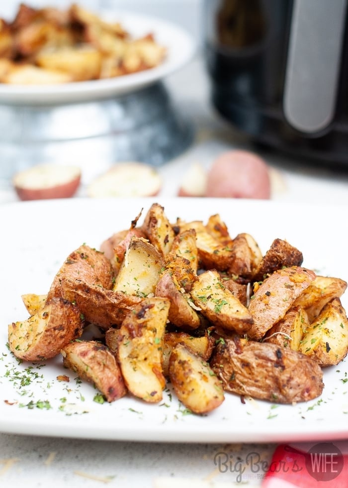 These crispy Air Fryer Roasted Potatoes take about 15 minutes to roast in the air fryer and make the perfect side dish! 