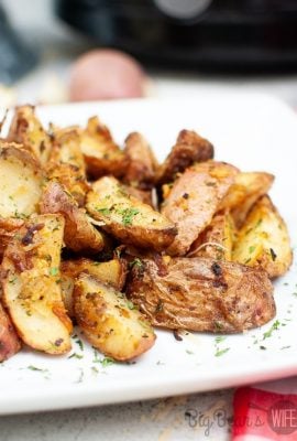These crispy Air Fryer Roasted Potatoes take about 15 minutes to "roast" in the air fryer and make the perfect side dish!