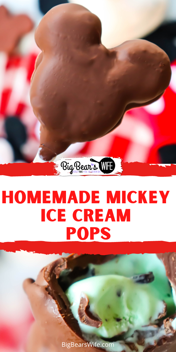 Love those Mickey Mouse Ice Cream pops at Disney World? Crave them when you're at home? This is how you make Homemade Mickey Ice Cream Pops with ANY ice cream flavor inside! via @bigbearswife