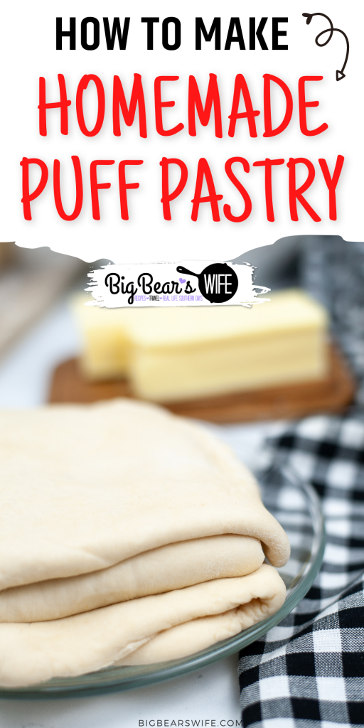 Love making recipes with frozen puff pastry but want to try your hand at making it from scratch? Let me show you How to make Homemade Puff Pastry at home with flour, salt, butter and water!