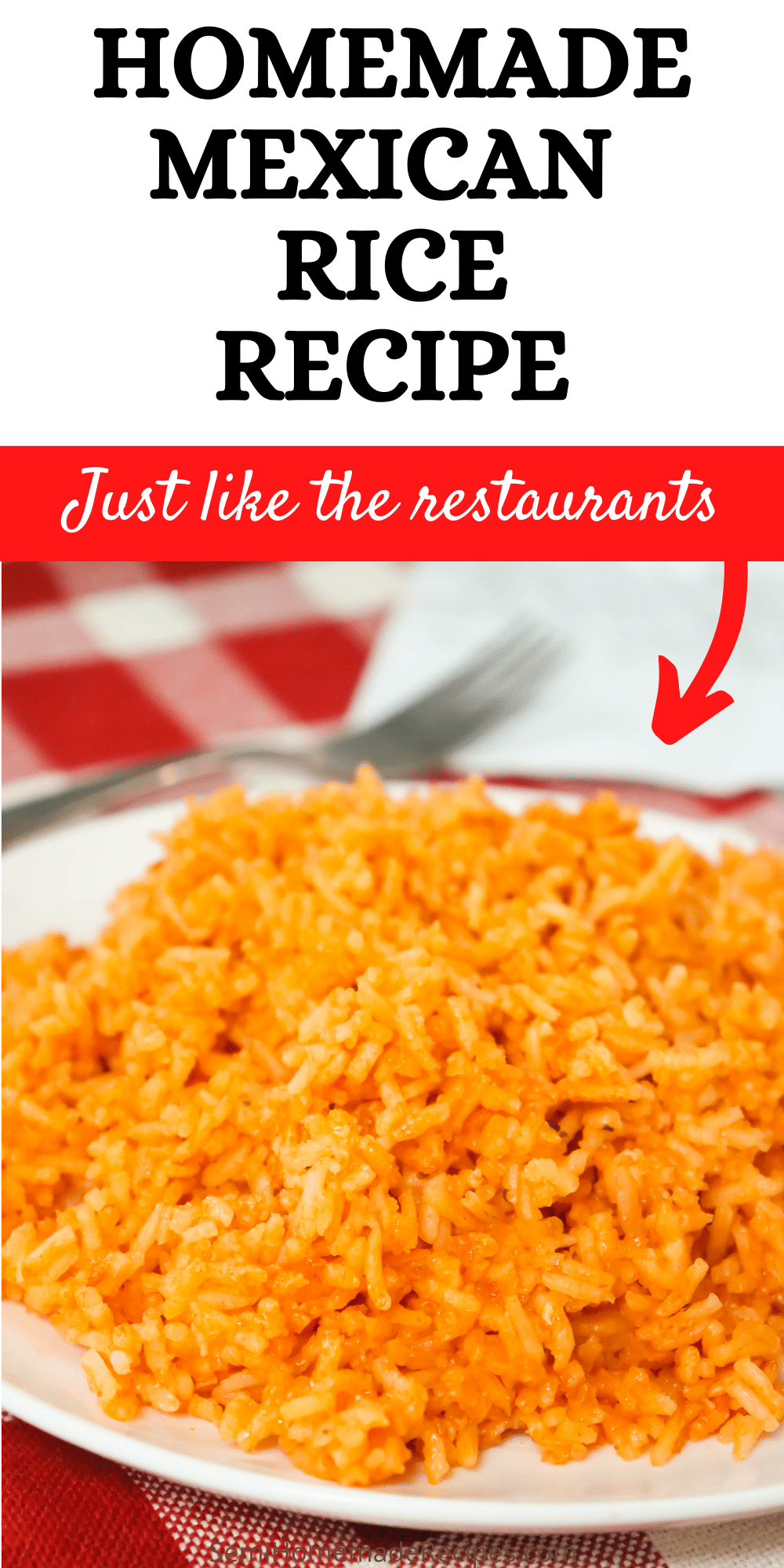 Homemade Mexican rice is so easy to make and taste just like the rice from the Mexican restaurants! You'll love this homemade version that is perfect for serving with enchiladas, tacos, chicken, shrimp or just with a side of queso!  via @bigbearswife