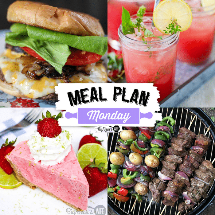 Welcome to this week’s Meal Plan Monday! We have lots of great recipes for you! Featuring recipes like 3-Ingredient Keto Coconut Macaroons from Keto Millenial, Blackstone Smashburgers from Jen Around the World, Watermelon Thyme Lemonade from Flour on my Face, BEST Beef Kabob Marinade Recipe from Must Have Mom and Strawberry Margarita Pie from Big Bear's Wife