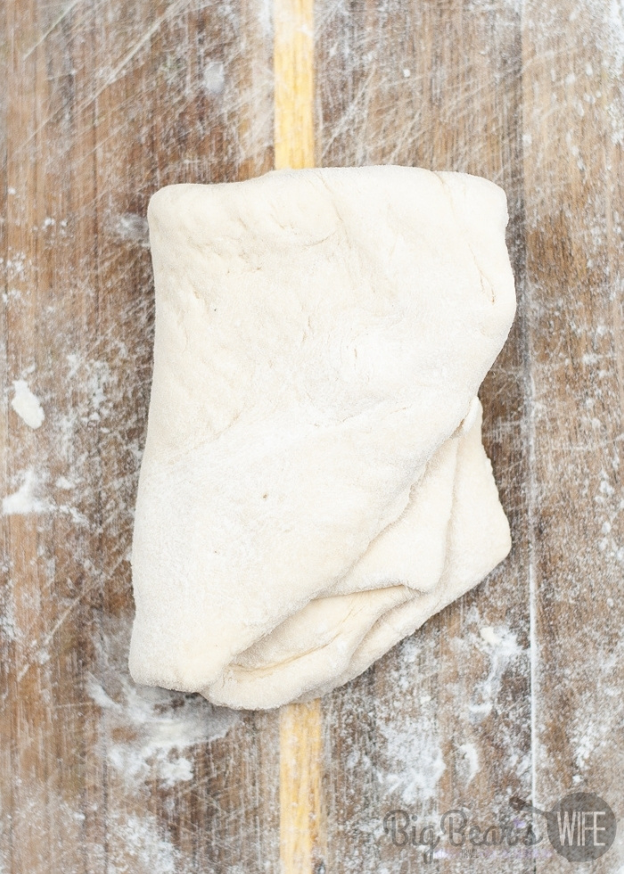 folded dough on board