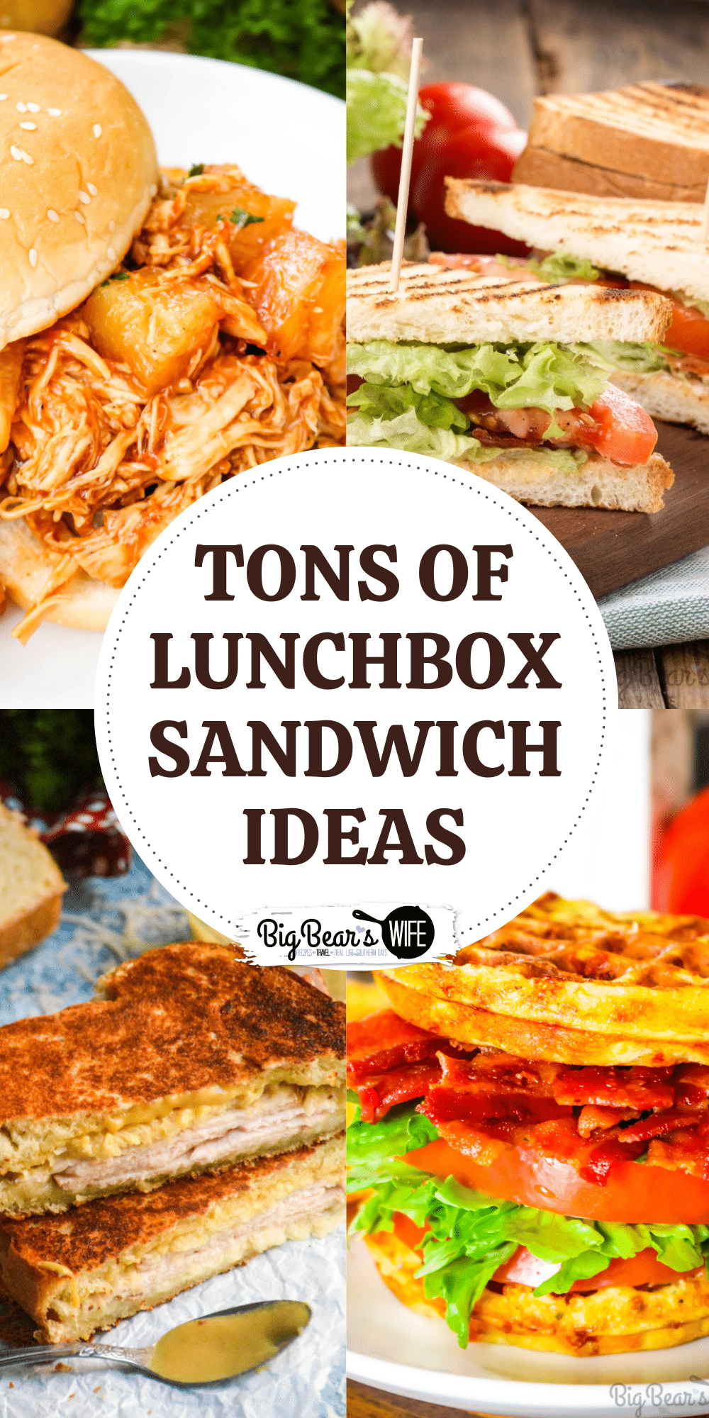 If you need to pack lunches for school or work this year, you're going to want these recipes, ideas and tips and tricks with all of these Lunchbox Sandwich Ideas! via @bigbearswife