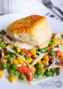 A serving of Biscuit Topped Chicken Pot Pie