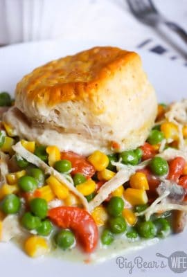 A serving of Biscuit Topped Chicken Pot Pie