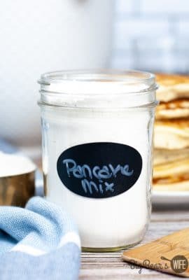Pancake mix in clear jar
