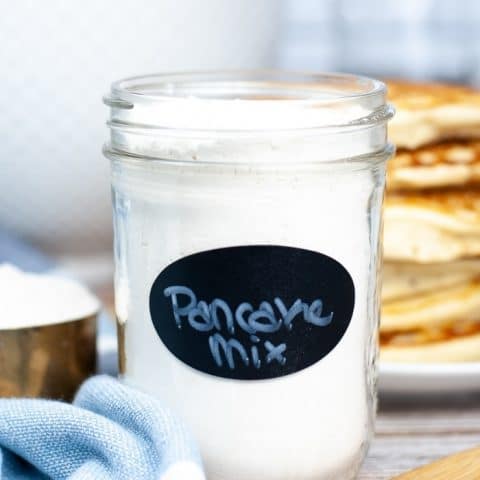 Pancake mix in clear jar