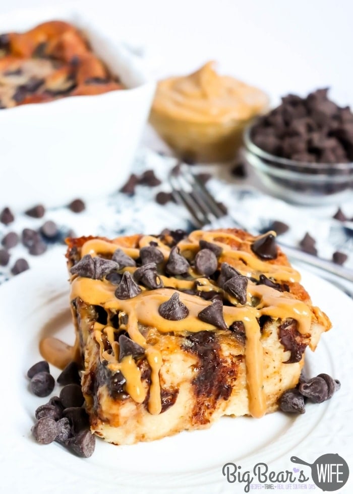 Peanut Butter Chocolate Bread Pudding with melted Peanut butter (1)