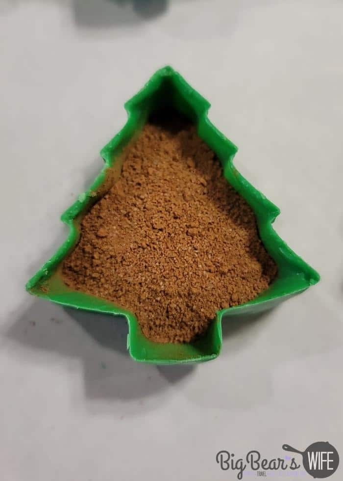 CHRISTMAS TREE HOT COCOA BOMBS Bottom Shell filled with hot chocolate mix
