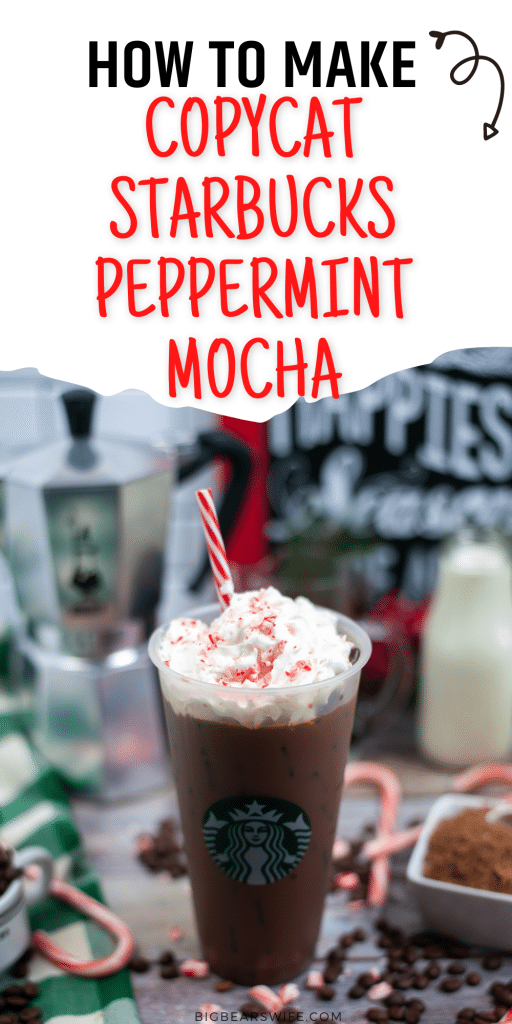 This tasty peppermint mocha is a homemade Copycat Starbucks Peppermint Mocha just like the one from the coffee shop! Espresso, cocoa, steamed milk and peppermint syrup come together to help make this class favorite!