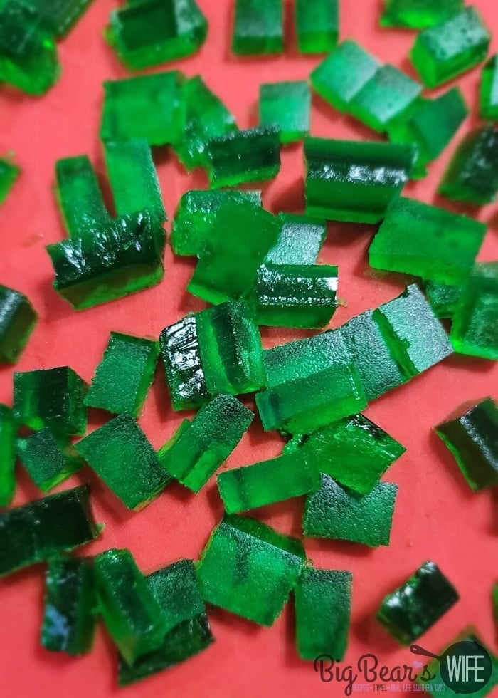 Cubed Green Jell-O