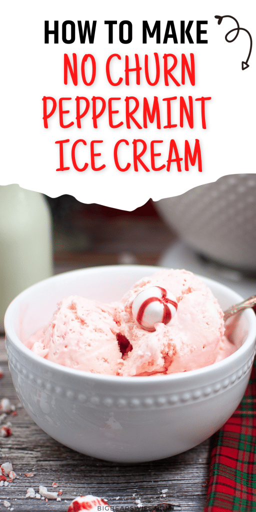 This easy No Churn Peppermint Ice Cream is perfect for the holidays! Great for scooping out onto cones, topping pies or making Peppermint Ice Cream Milkshakes.