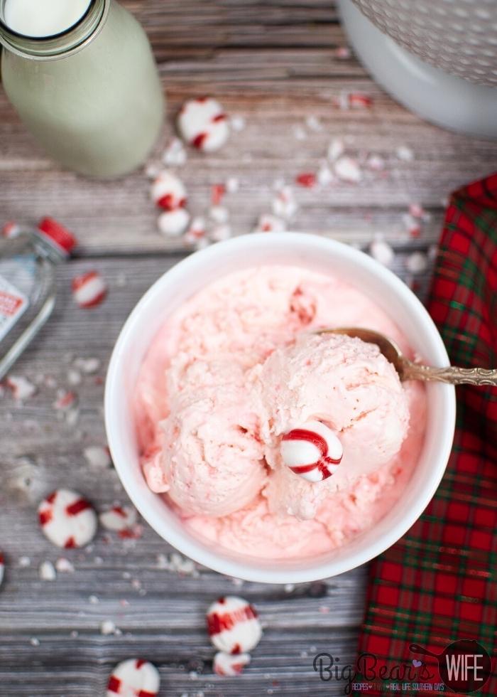 Peppermint Ice Cream in a white bowl (2)