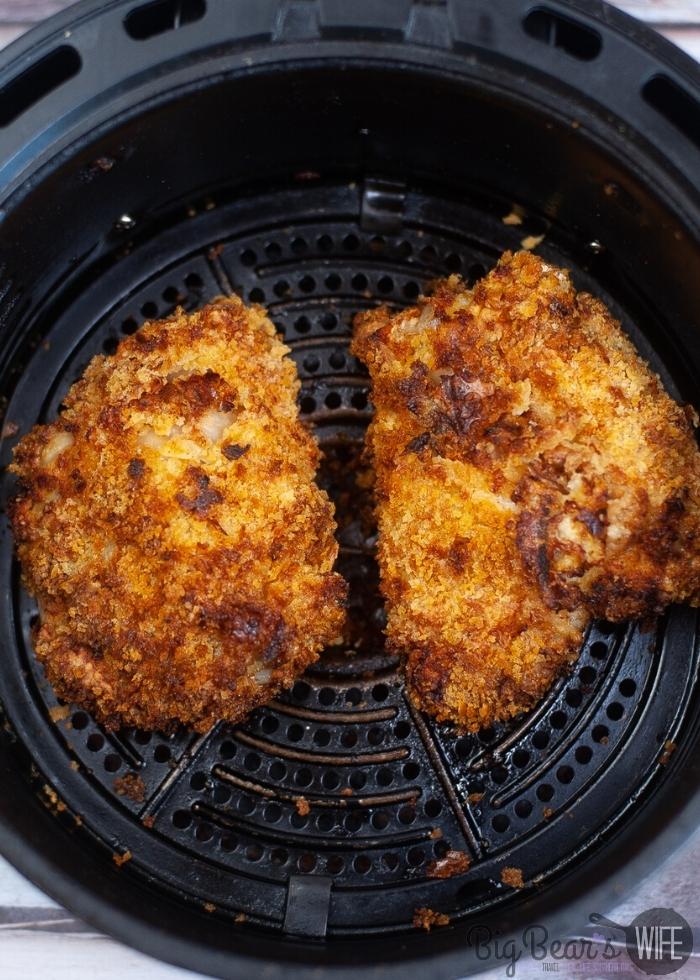 battered chicken thighs in air fryer after cooking