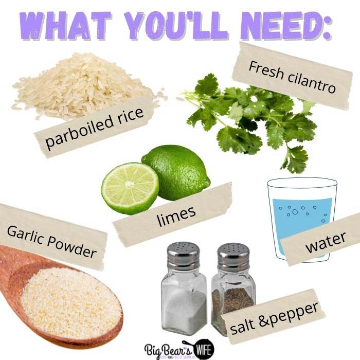 Ingredients for  Instant Pot Cilantro Lime Rice