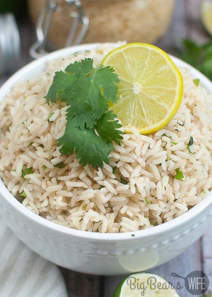 side-hot-of-Instant-Pot-Cilantro-Lime-Rice