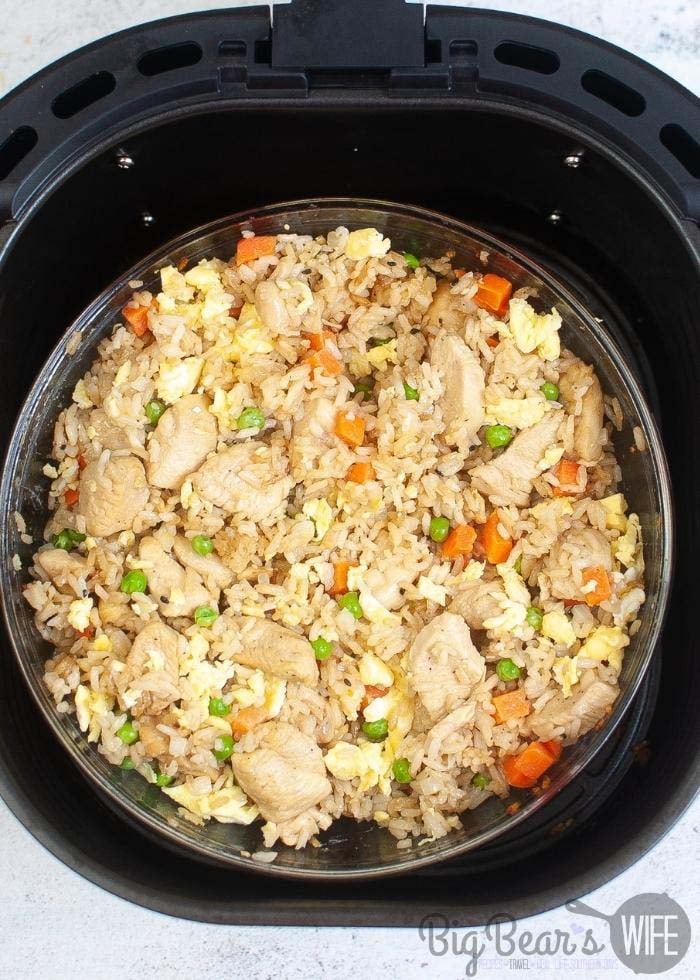 cooked fried rice in Air Fryer