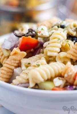 No need to turn on the oven for this pasta salad! Cook the pasta right in your in Instant Pot, mix and chill for the perfect, Italian dressing tossed, summer Instant Pot Pasta Salad!