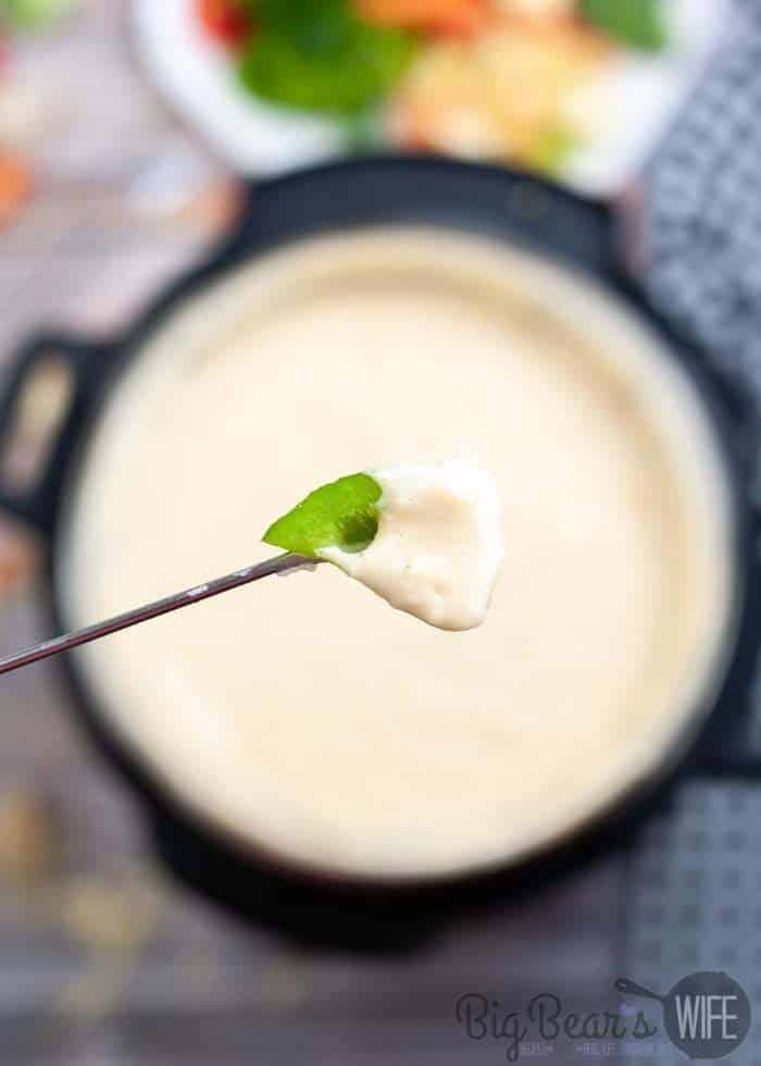 green pepper with cheese fondue over Instant Pot Copycat Melting