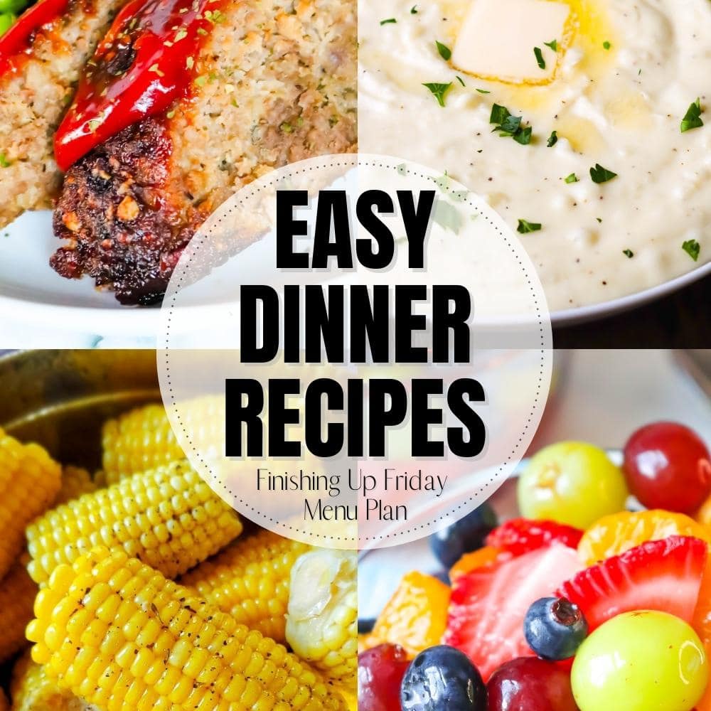 This week's Friday Meal Plan is about comfort food that doesn't take a ton of time to make! Our Meal Plan this week is staring a fantastic air fryer meatloaf that makes minutes to put together, simple roasted potatoes, buttered corn that couldn't be easier to make. We're finishing off this fantastic meal with a fresh lemonade fruit salad.