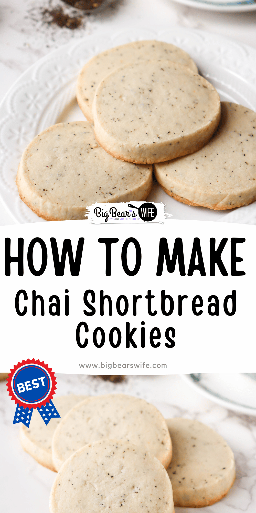 These wonderful slice-and-bake Chai Shortbread Cookies are filled with the warm spices of chai tea and so easy to make. Serve them up with a warm cup of chai, milk or coffee for a cozy treat. via @bigbearswife