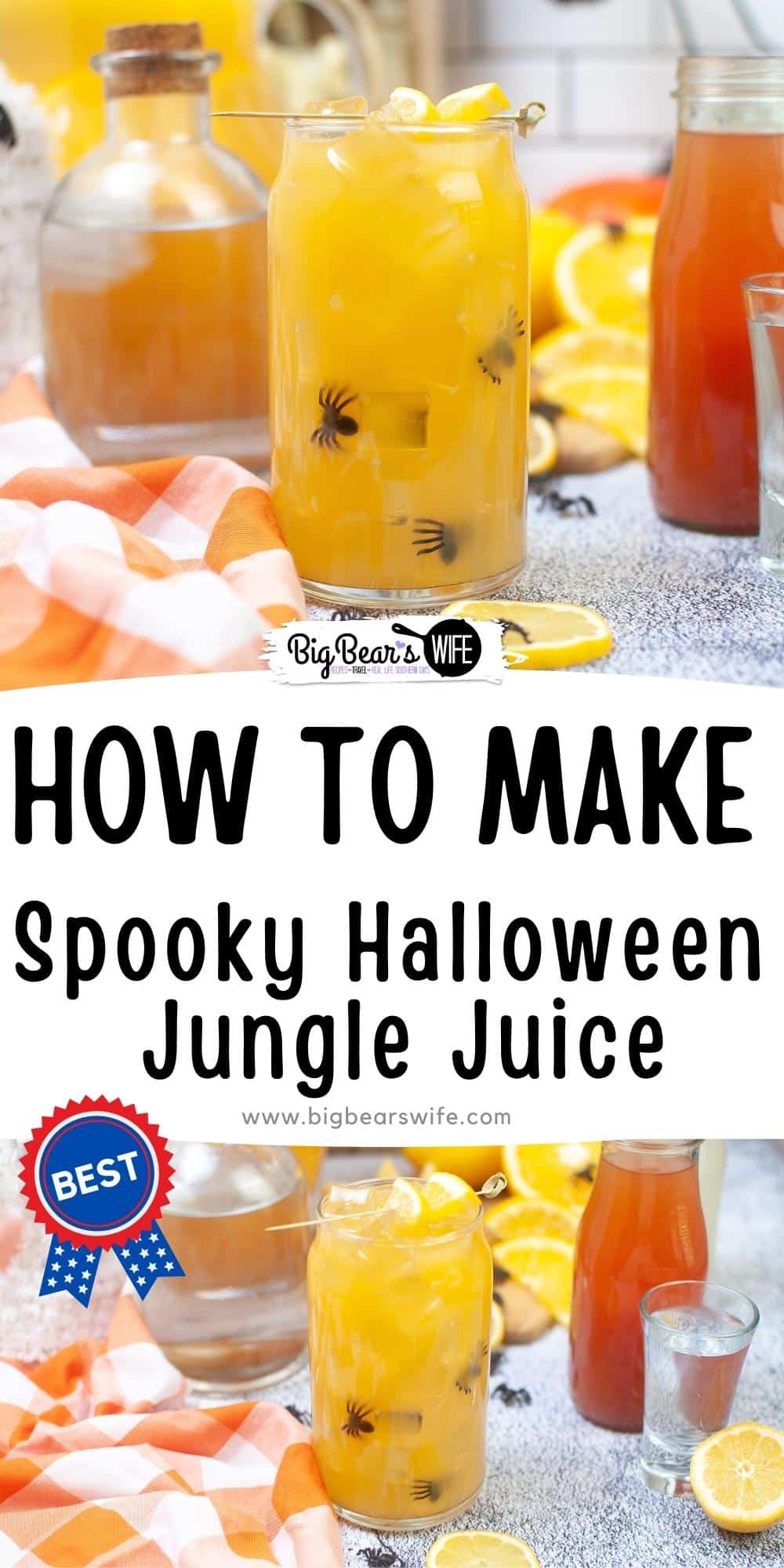 Spooky Halloween Jungle Juice - I remember drinking Jungle Juice in college and at a few parties after! This Halloween version is perfect for an adult Halloween Party and pretty easy to toss together!  via @bigbearswife