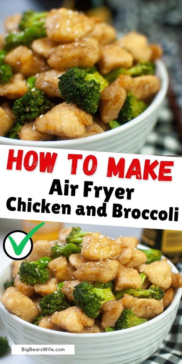 This fantastic Air Fryer Chicken and Broccoli is a take out inspired recipe that is great for any day of the week! Chicken is cooked in the air fryer and them mixed together with an easy sauce and fresh broccoli for the perfect "takeout" at home. Great on it's own or served over rice.