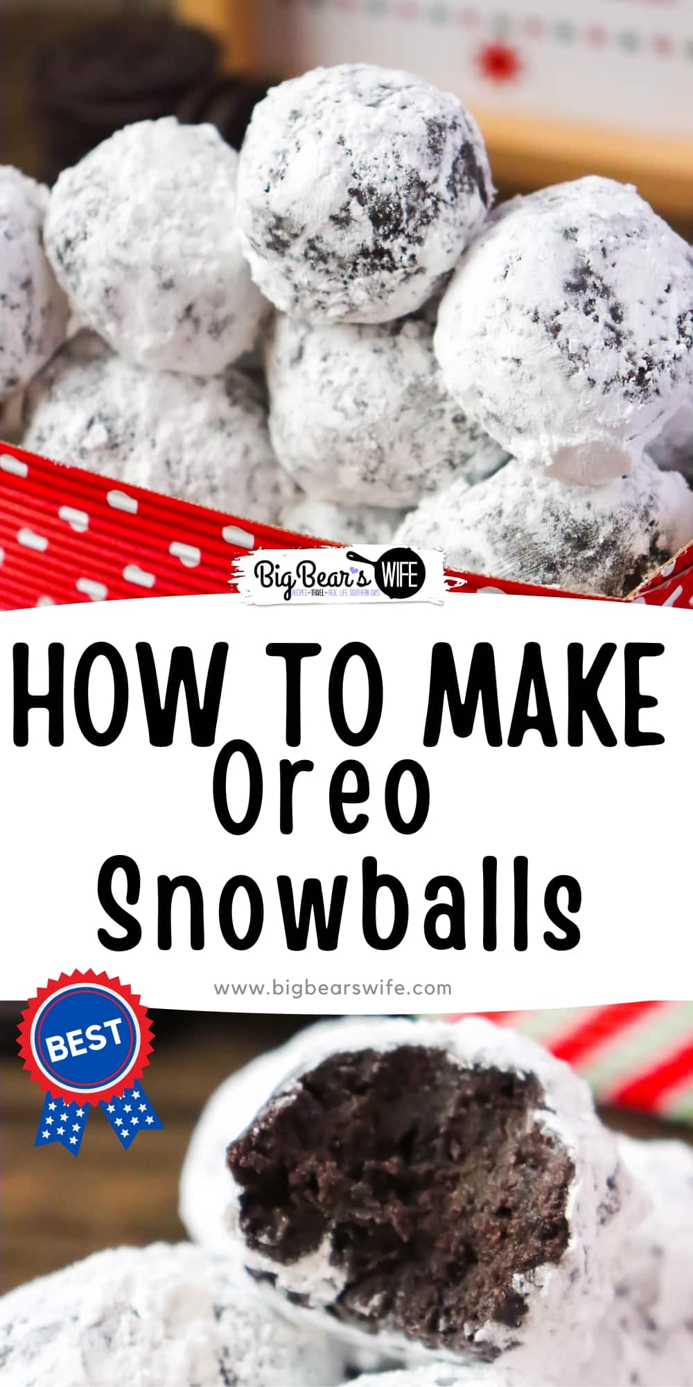These fun treats are made with crushed OREO cookies and then rolled in powdered sugar for the perfect “snowy” looking dessert! Perfect for any holiday or Christmas party!  via @bigbearswife