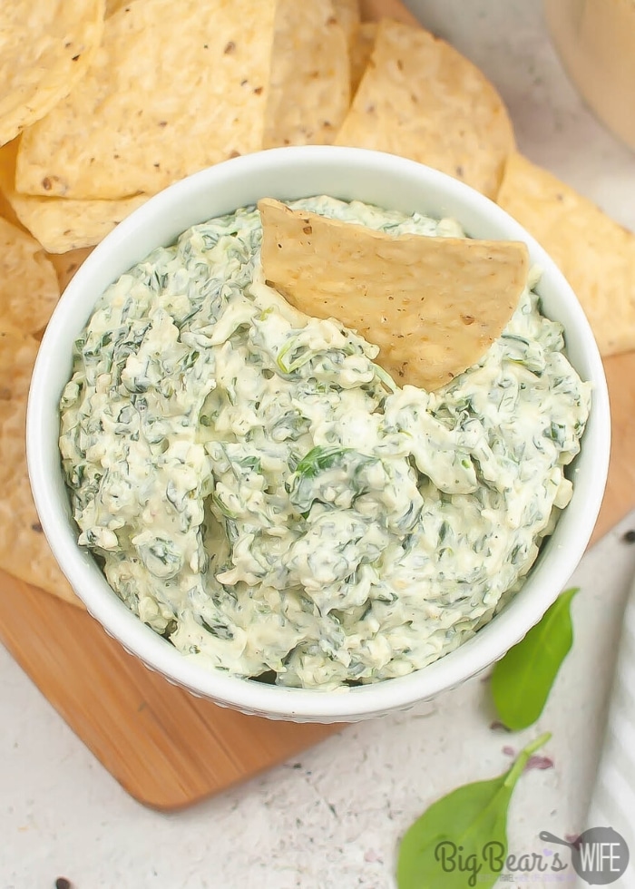 Over Tip View Air Fryer Spinach Dip
