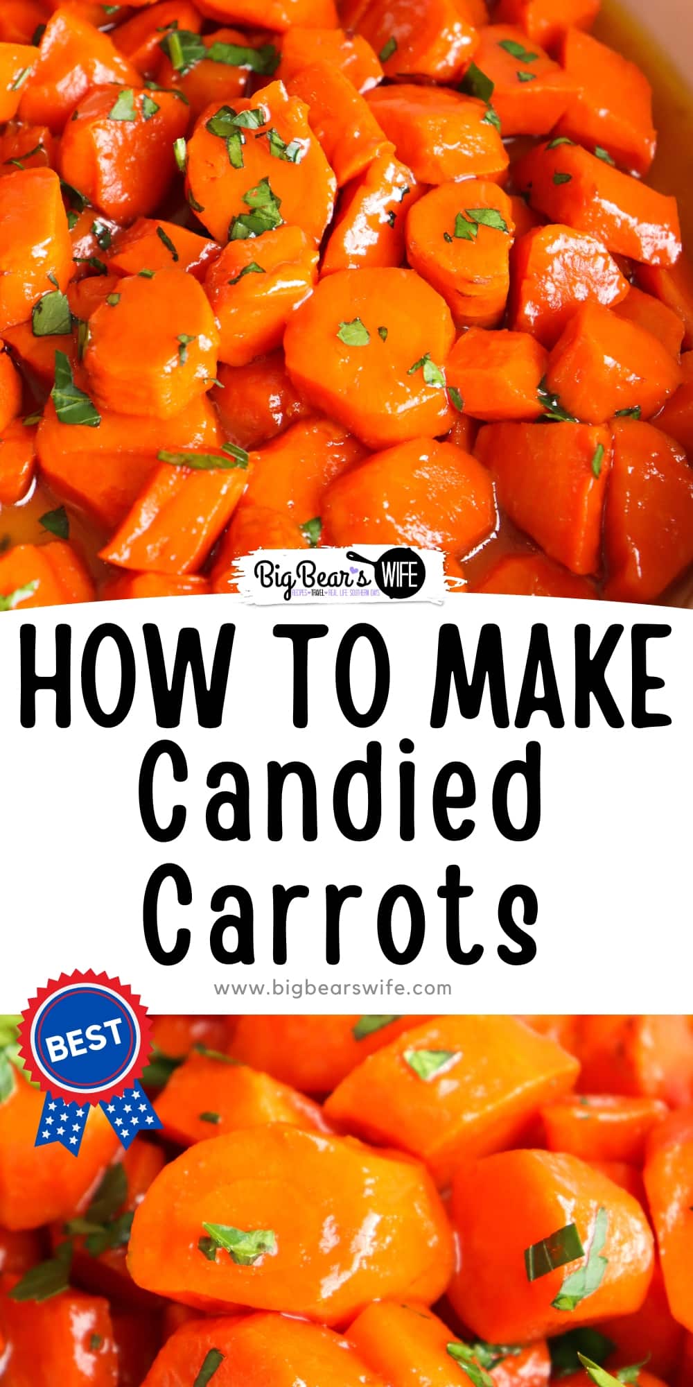 These sweet candied carrots are simple to make with a little butter and brown sugar. Perfect as a side dish or as a sweet snack! We love to make these carrots as a side dish for Air Fryer Meatloaf, Healthy Low Carb Air Fryer Chicken Nuggets, and Instant Pot Short Ribs! via @bigbearswife