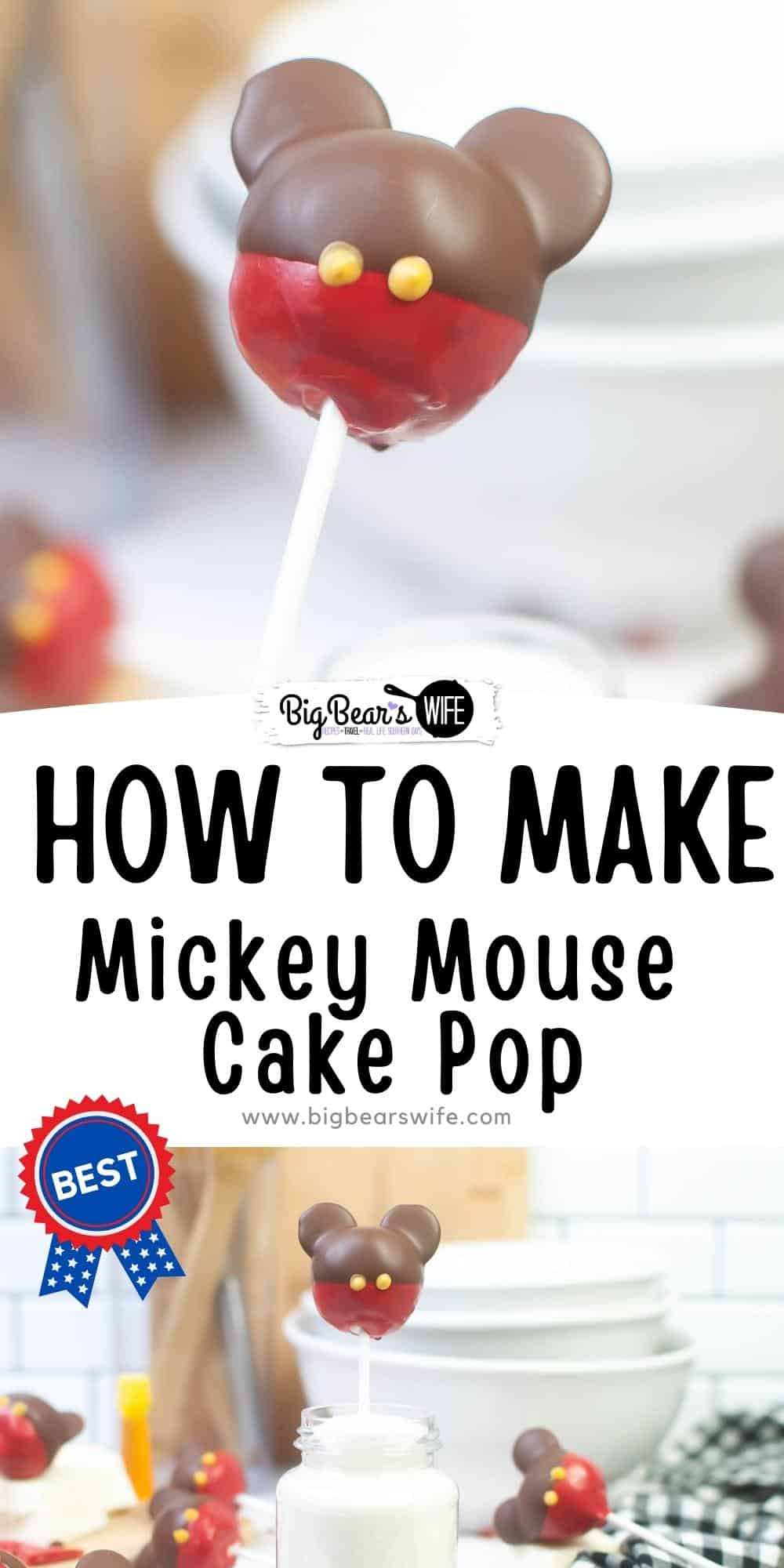 Mickey Mouse Lovers, these Mickey Mouse Cake Pops are for y'all! Don't worry! They're super simple to make and would be super cute for a birthday party or any Disney themed party! via @bigbearswife