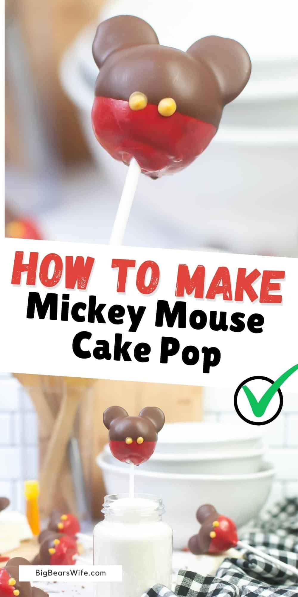 Mickey Mouse Lovers, these Mickey Mouse Cake Pops are for y'all! Don't worry! They're super simple to make and would be super cute for a birthday party or any Disney themed party! via @bigbearswife