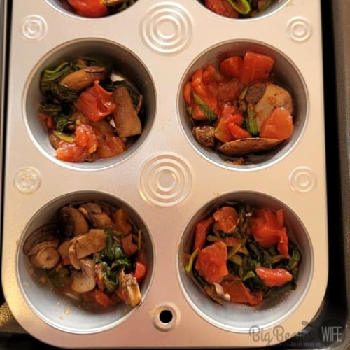 Mushroom Mixture in Muffin Pans
