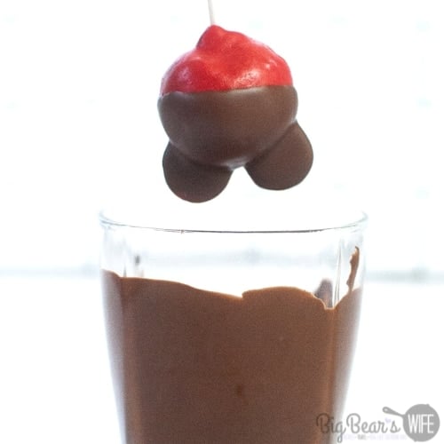 dipping Mickey Mouse Cake Pop