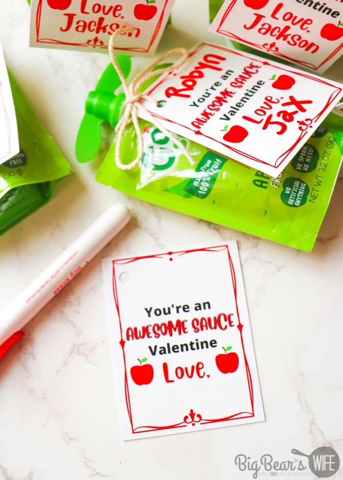 Blank You're An AwesomeSAUCE Valentine Free Printable