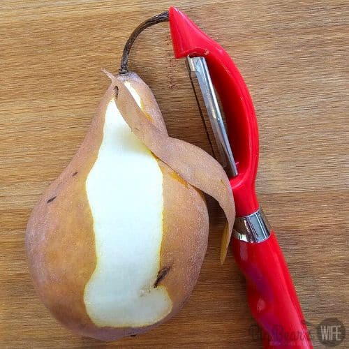 Peel Pears with vegetable peeler