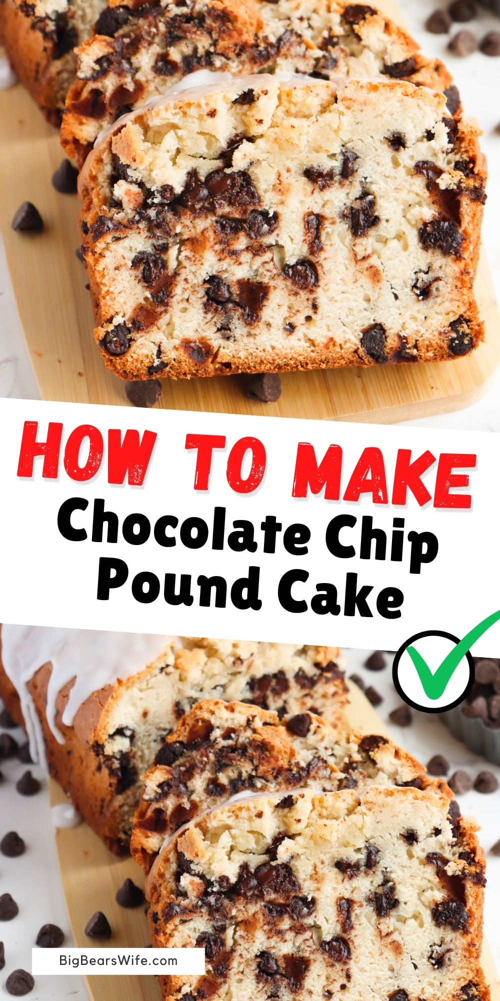 Indulge in the warm and comforting flavors of a homemade chocolate chip pound cake. This classic treat is a go-to dessert for any occasion and it is so easy to make.  via @bigbearswife