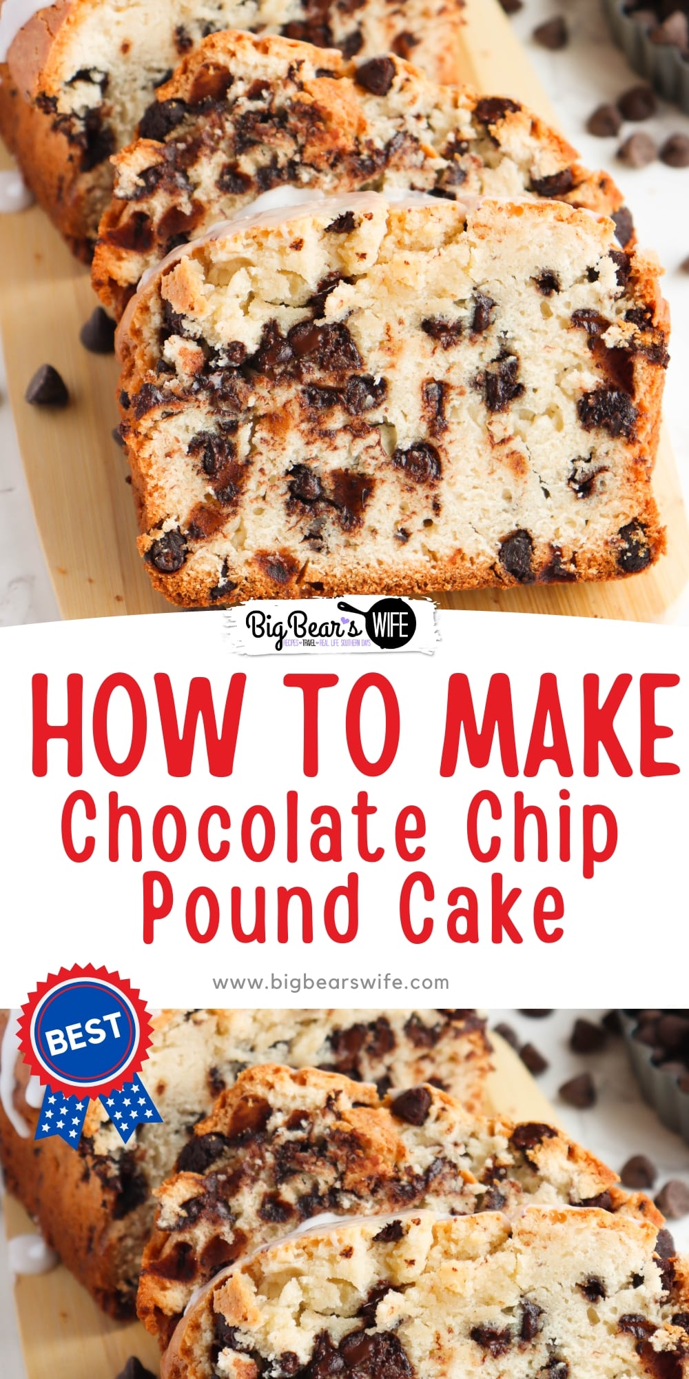 Indulge in the warm and comforting flavors of a homemade chocolate chip pound cake. This classic treat is a go-to dessert for any occasion and it is so easy to make.  via @bigbearswife
