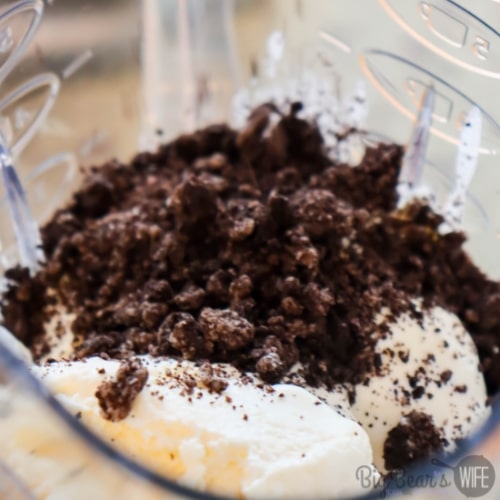 Crushed Oreos into a blender