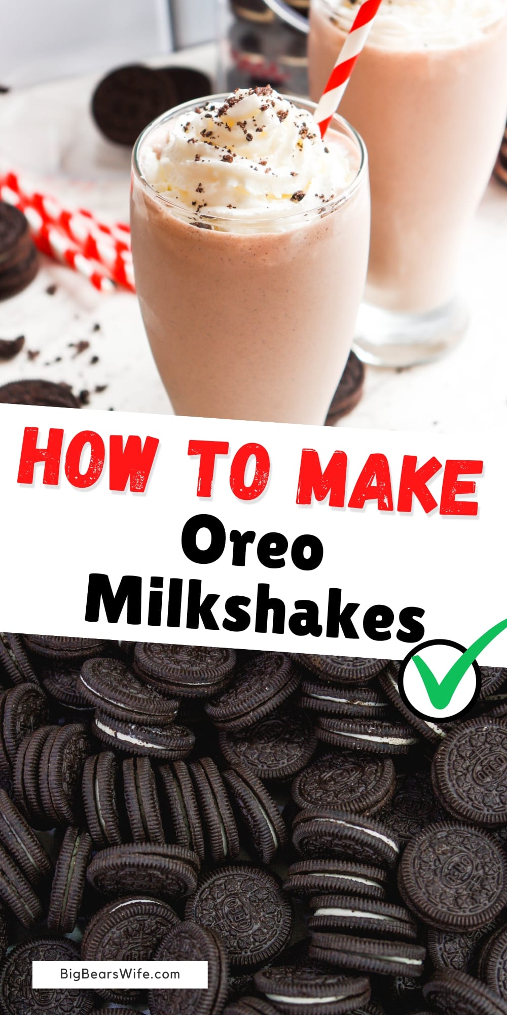 From old school diners to restaurants all over, the OREO milkshake has become a classic favorite of young and old alike! Combine your favorite chocolate sandwich cookies and vanilla ice cream for the perfect homemade milkshake! via @bigbearswife