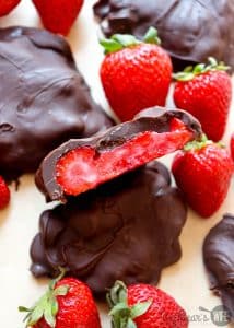 Frozen Chocolate Covered Strawberry Bites
