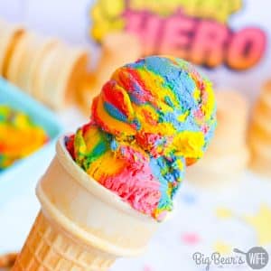 Have you ever wondered how to create the iconic swirls of Superman ice cream without an ice cream machine? Look no further! This No Churn Superman Ice Cream is smooth, creamy, and colorful. Get ready for a scoop (or two) of pure delight!
