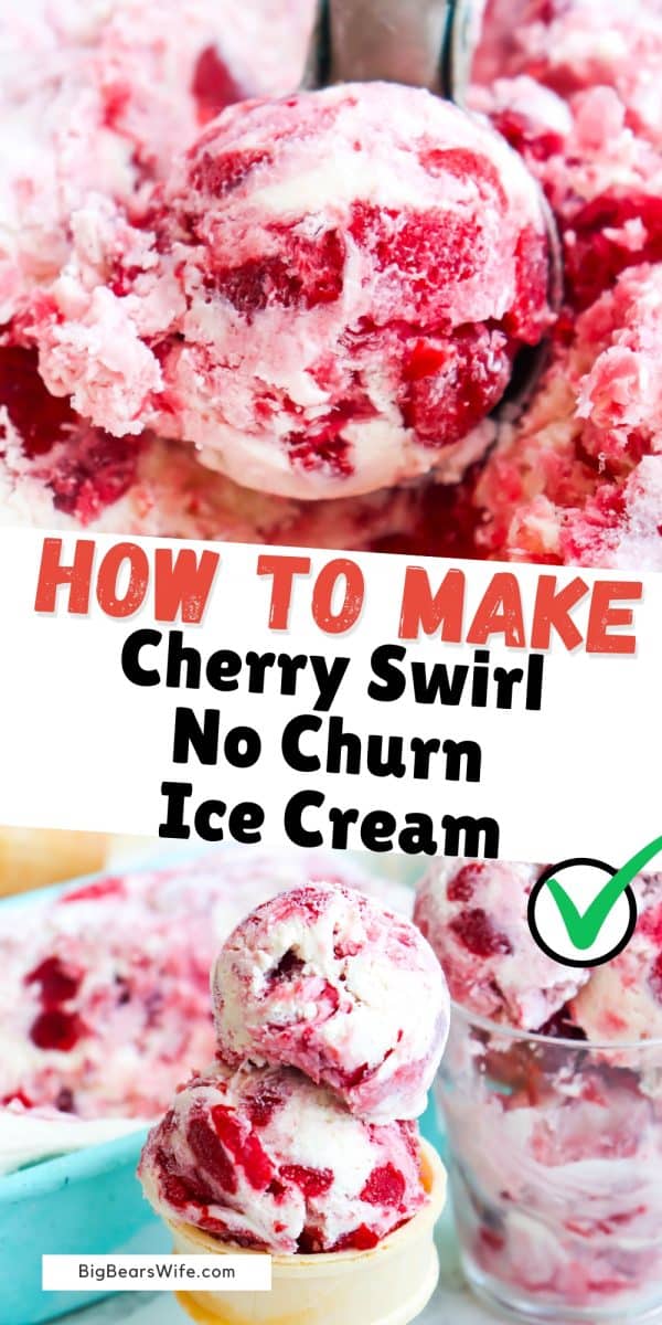 Escape the summer heat with a homemade no churn cherry swirl ice cream that is guaranteed to cool you down and delight your taste buds. Let me show you how to create this refreshing and creamy treat right in your own kitchen! Plus you don't need an ice cream maker to make this! Say hello to the ultimate summer dessert!