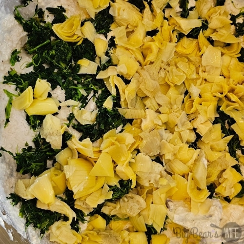 cheese mixture with spinach and artichoke