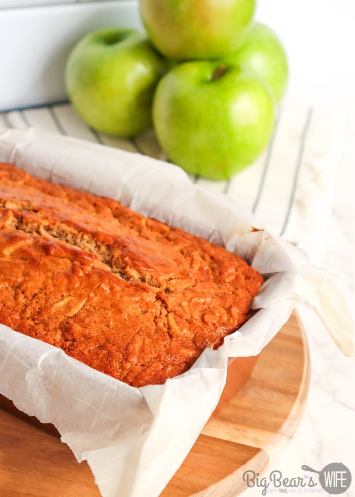 Apple Cinnamon Pound Cake in loaf pan